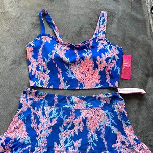 Lilly Pulitzer Luxletic Zahara Ruffle Sports Bra and skort - Size XL